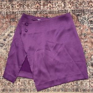 Meshki Purple Satin Mini Skirt, Size Small